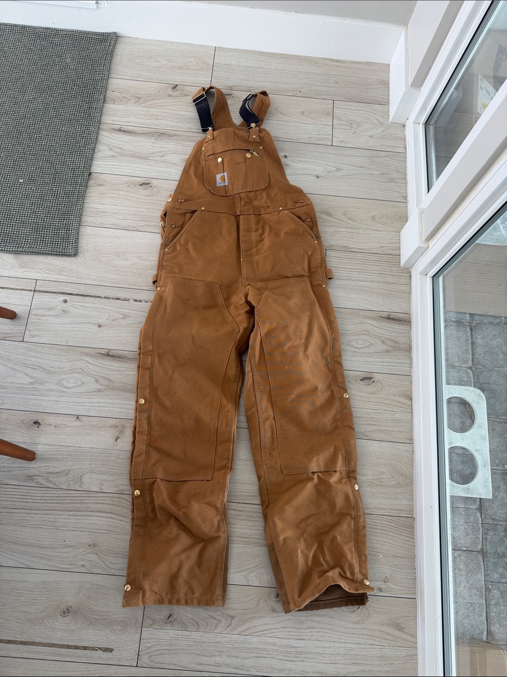 Carhartt Brown Duck Bib Overalls - Heavy-Duty Work Jumpsuit